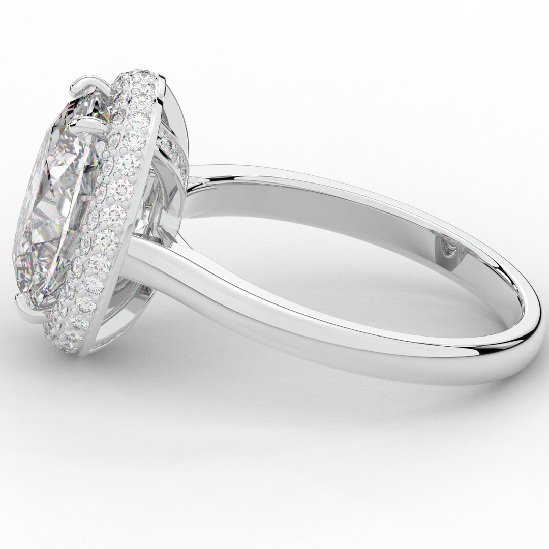 4.40CT.TW OVAL LAB DIAMOND HALO ENGAGEMENT RING