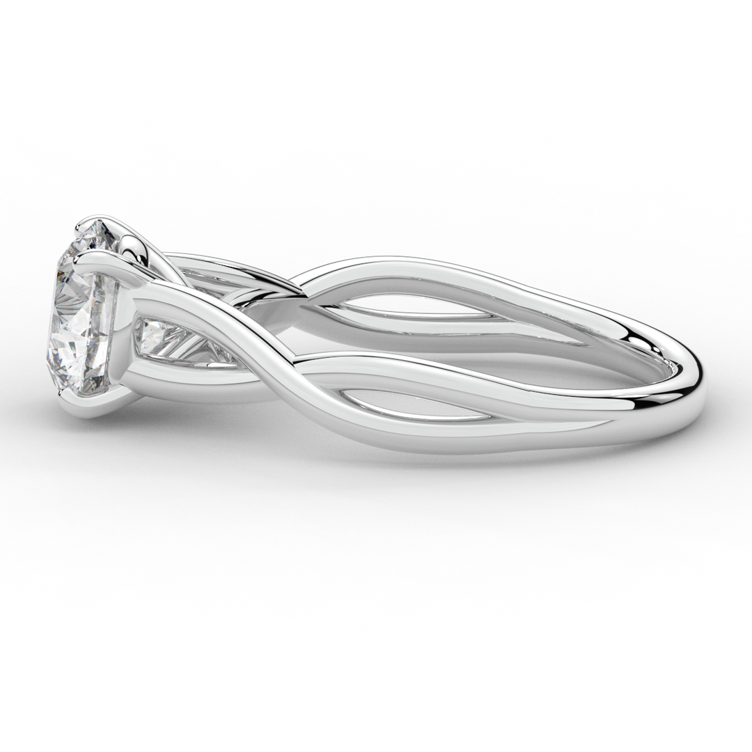 1.50CT ROUND LAB DIAMOND SOLITAIRE TWIST BAND ENGAGEMENT RING - Nazarelle