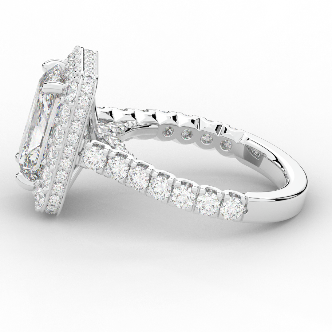 4.50CT.TW RADIANT LAB DIAMOND HALO ENGAGEMENT RING