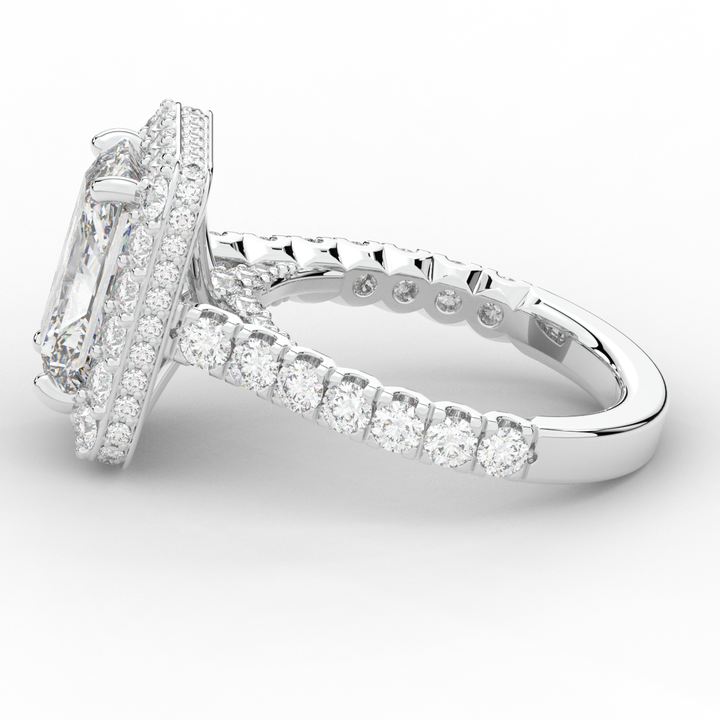 4.50CT.TW RADIANT LAB DIAMOND HALO ENGAGEMENT RING