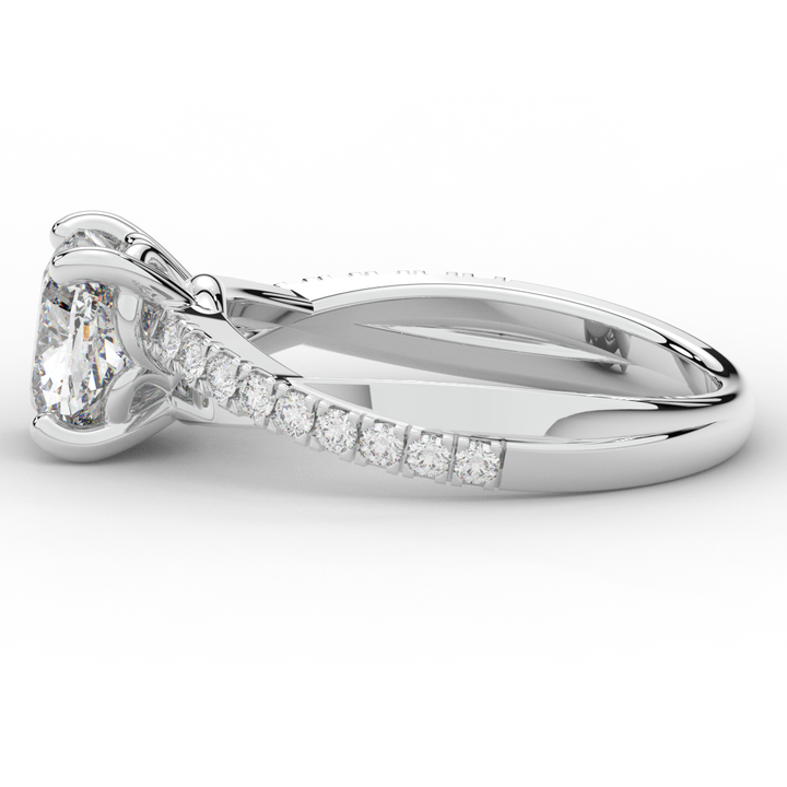 2.20CT.TW CUSHION LAB DIAMOND TWISTBAND ENGAGEMENT RING