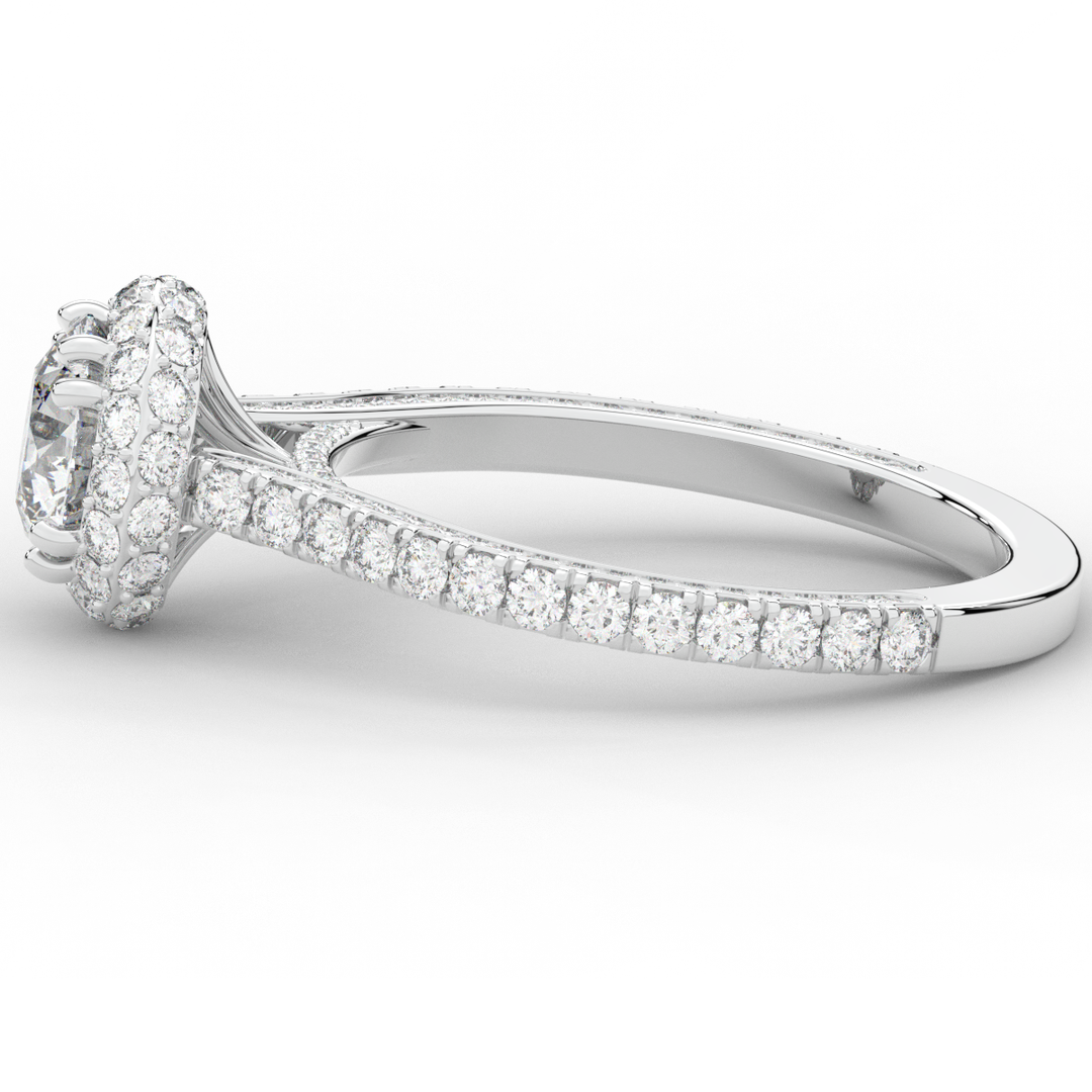 1.90CT.TW ROUND LAB DIAMOND HALO ENGAGEMENT RING