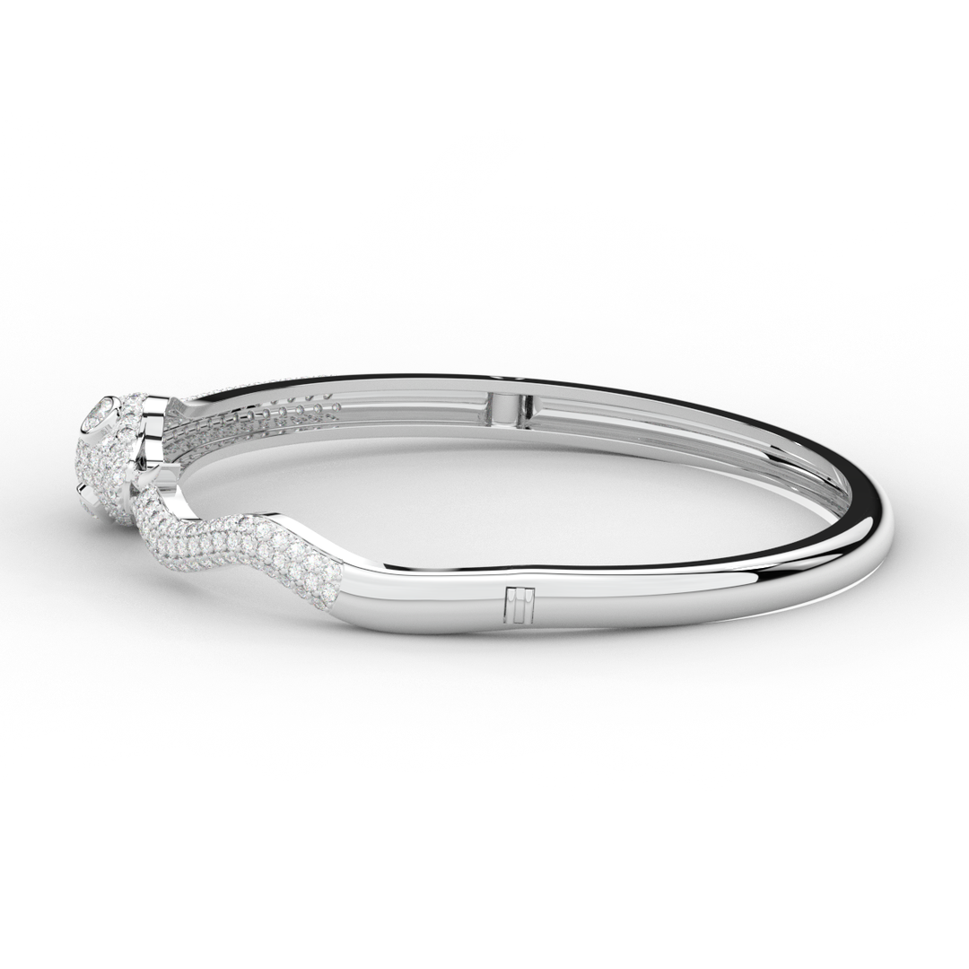 2.00CT.TW ROUND AND PEAR LAB DIAMOND SNAKE BANGLE