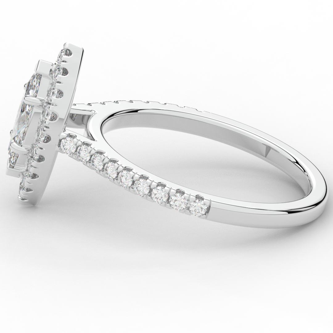 0.80CT.TW MARQUISE LAB DIAMOND HALO ENGAGEMENT RING