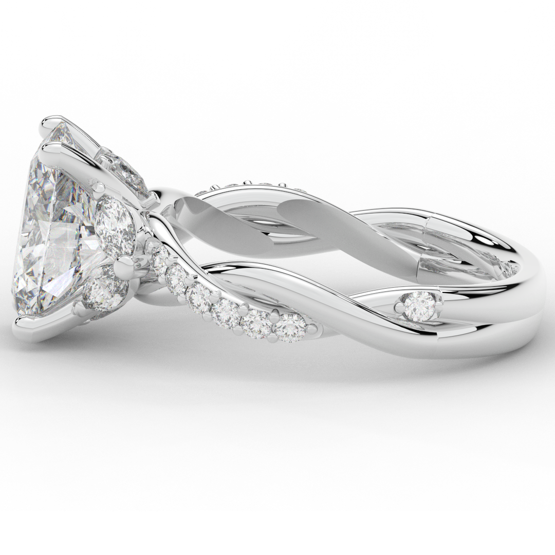 2.40CT.TW OVAL LAB DIAMOND TWIST ENGAGEMENT RING