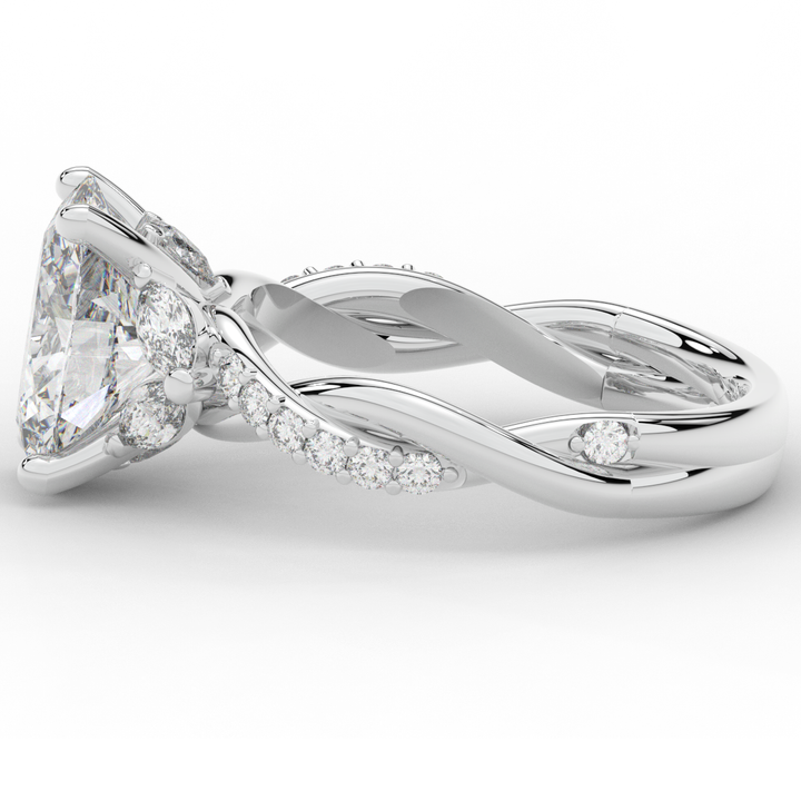 2.40CT.TW OVAL LAB DIAMOND TWIST ENGAGEMENT RING