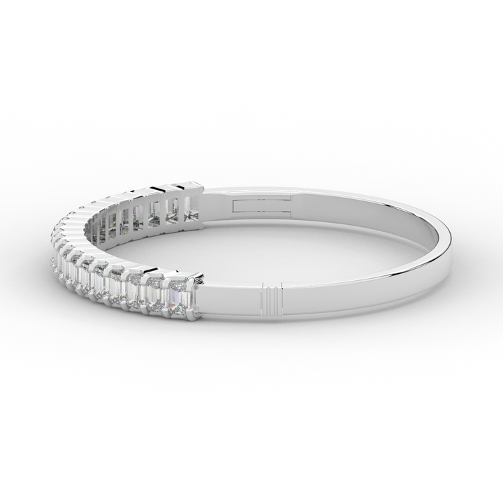 6.50CT.TW EMERALD CUT LAB DIAMOND BANGLE