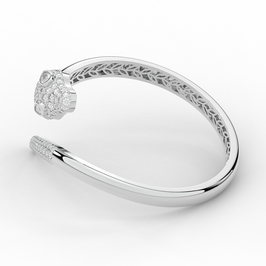 3.75CT.TW ROUND AND PEAR LAB DIAMOND SNAKE BANGLE