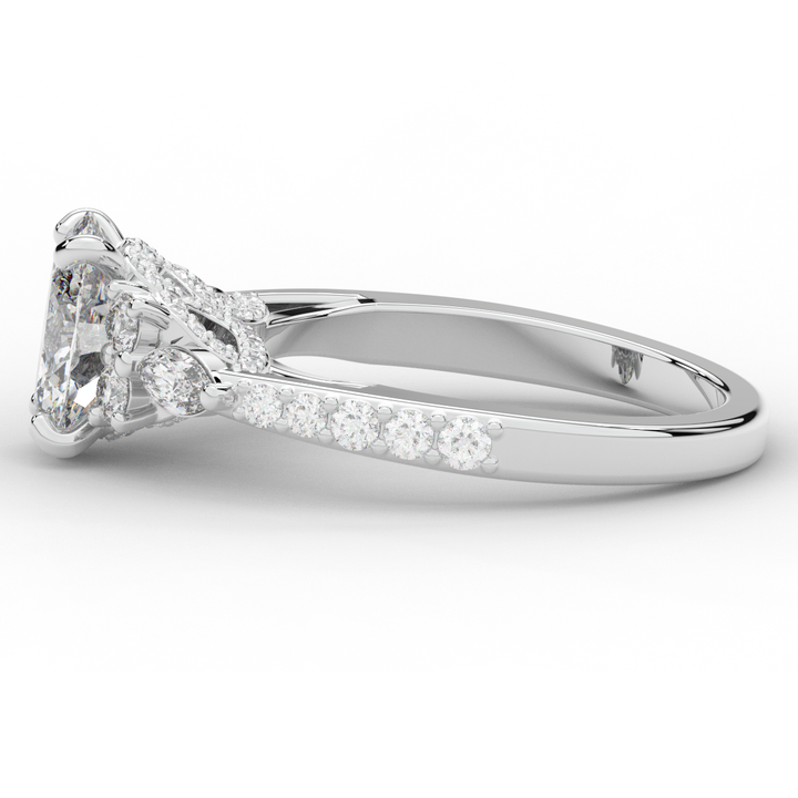 1.35CT.TW OVAL LAB DIAMOND ENGAGEMENT RING