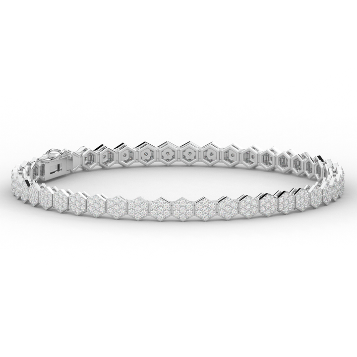 2.50CT.TW ROUND LAB DIAMOND CLUSTER TENNIS BRACELET - Nazarelle