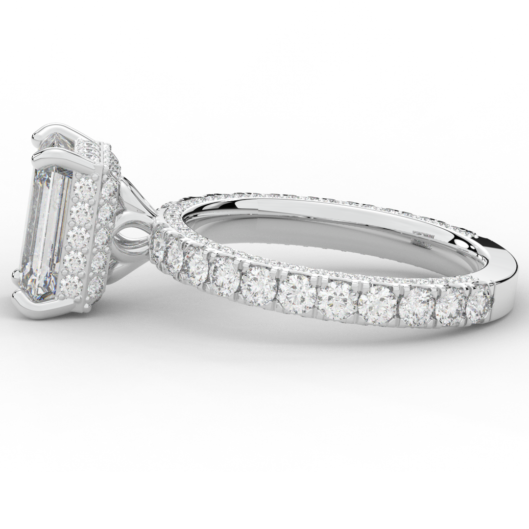 3.00CT.TW EMERALD CUT LAB DIAMOND ENGAGEMENT RING