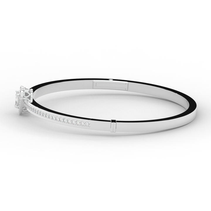 1.65CT.TW HEART AND ROUND LAB DIAMOND  BANGLE