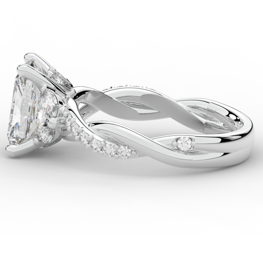 2.40CT.TW RADIANT LAB DIAMOND TWIST BAND ENGAGEMENT RING