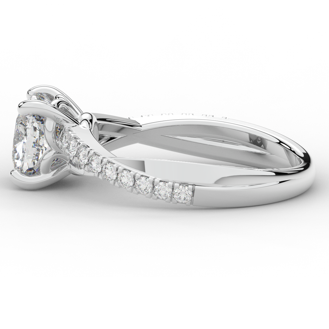 2.20CT.TW CUSHION LAB DIAMOND TWISTBAND ENGAGEMENT RING