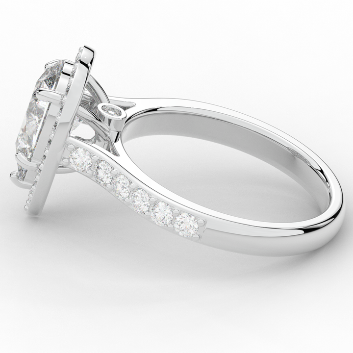 2.50CT.TW PEAR LAB DIAMOND HALO ENGAGEMENT RING