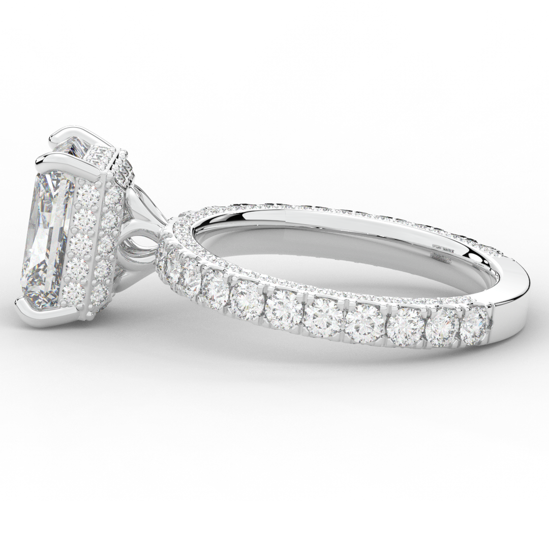 3.00CT.TW RADIANT LAB DIAMOND ENGAGEMENT RING