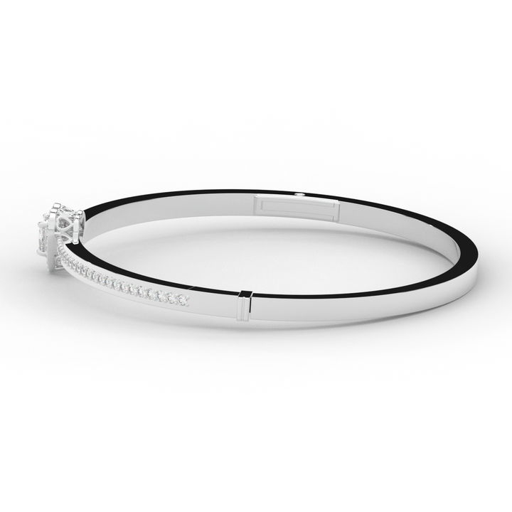 1.65CT.TW HEART AND ROUND LAB DIAMOND  BANGLE