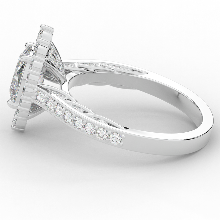 1.75CT.TW OVAL LAB DIAMOND HALO ENGAGEMENT RING