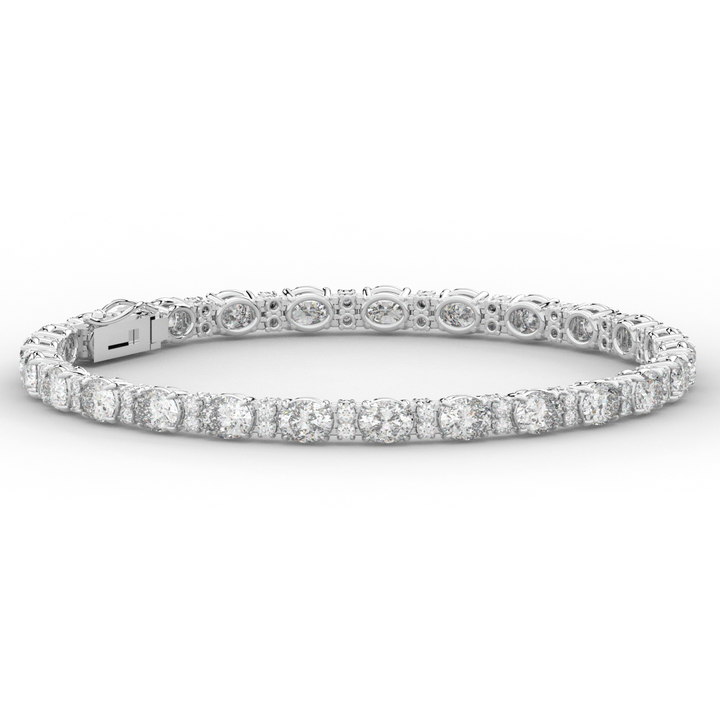 9.25CT.TW OVAL AND ROUND LAB DIAMOND TENNIS BRACELET - Nazarelle