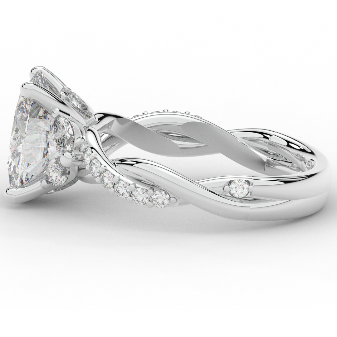 2.40CT.TW OVAL LAB DIAMOND TWIST ENGAGEMENT RING