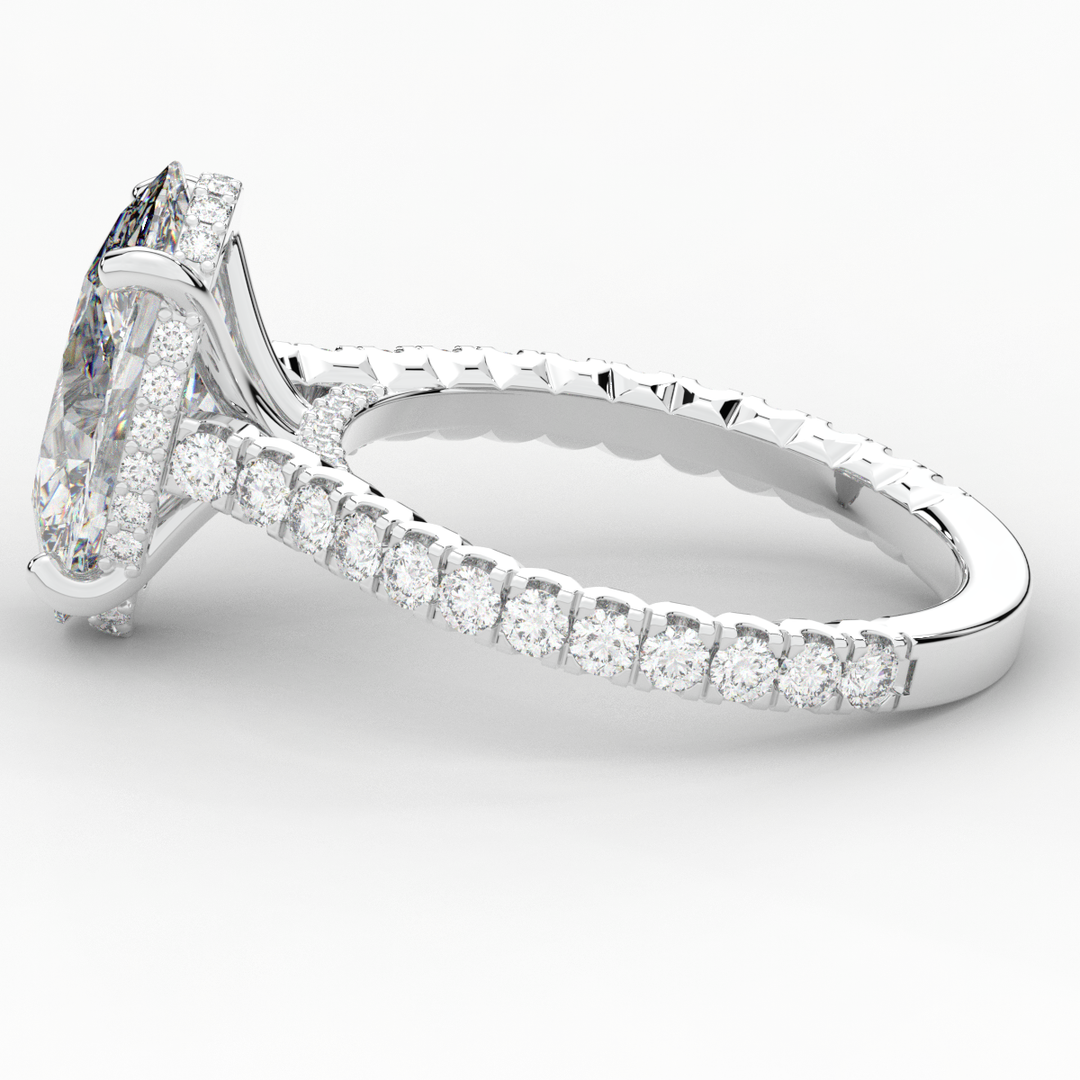 4.70CT.TW OVAL LAB DIAMOND UNDERHALO SOLITAIRE ENGAGEMENT RING