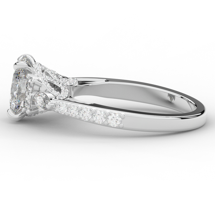 1.35CT.TW OVAL LAB DIAMOND ENGAGEMENT RING