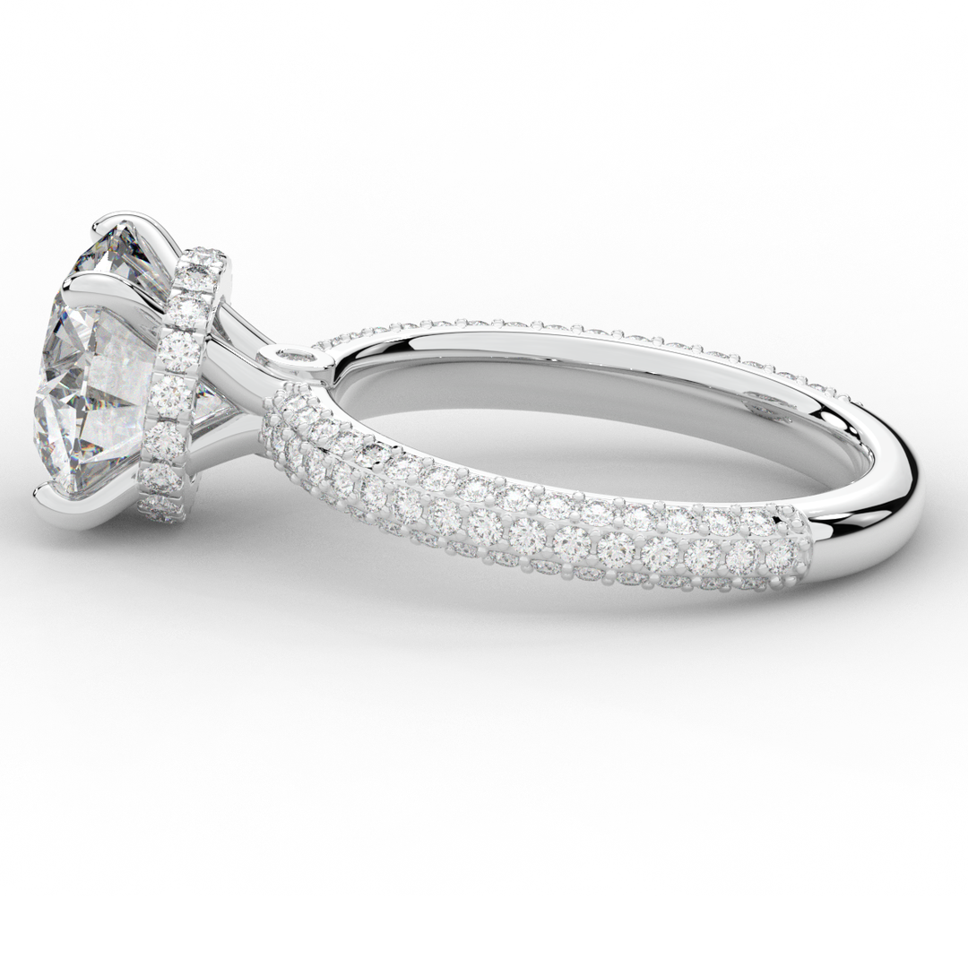 3.60CT.TW ROUND LAB DIAMOND SOLITAIRE ENGAGEMENT RING