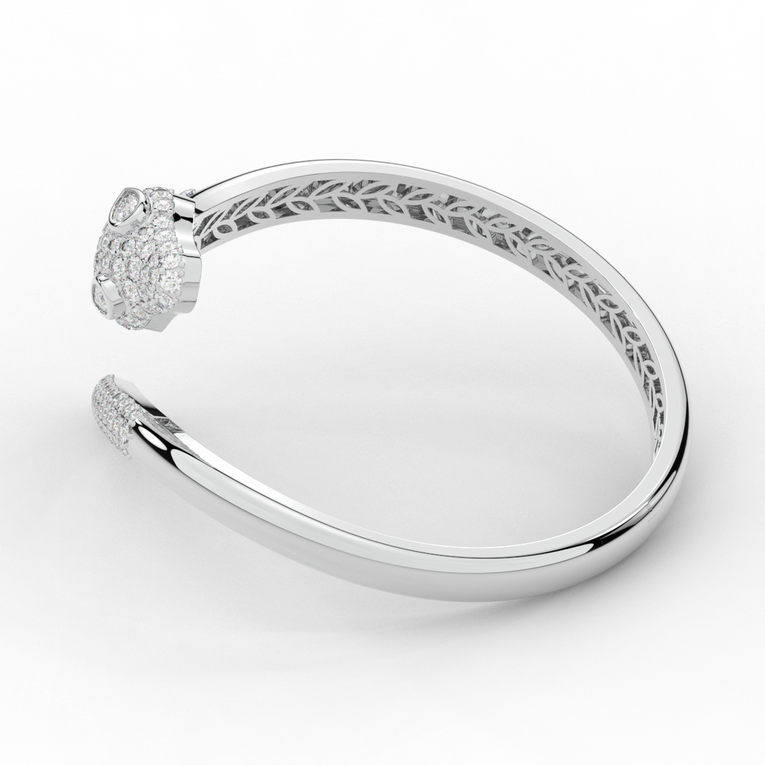 3.75CT.TW ROUND AND PEAR LAB DIAMOND SNAKE BANGLE