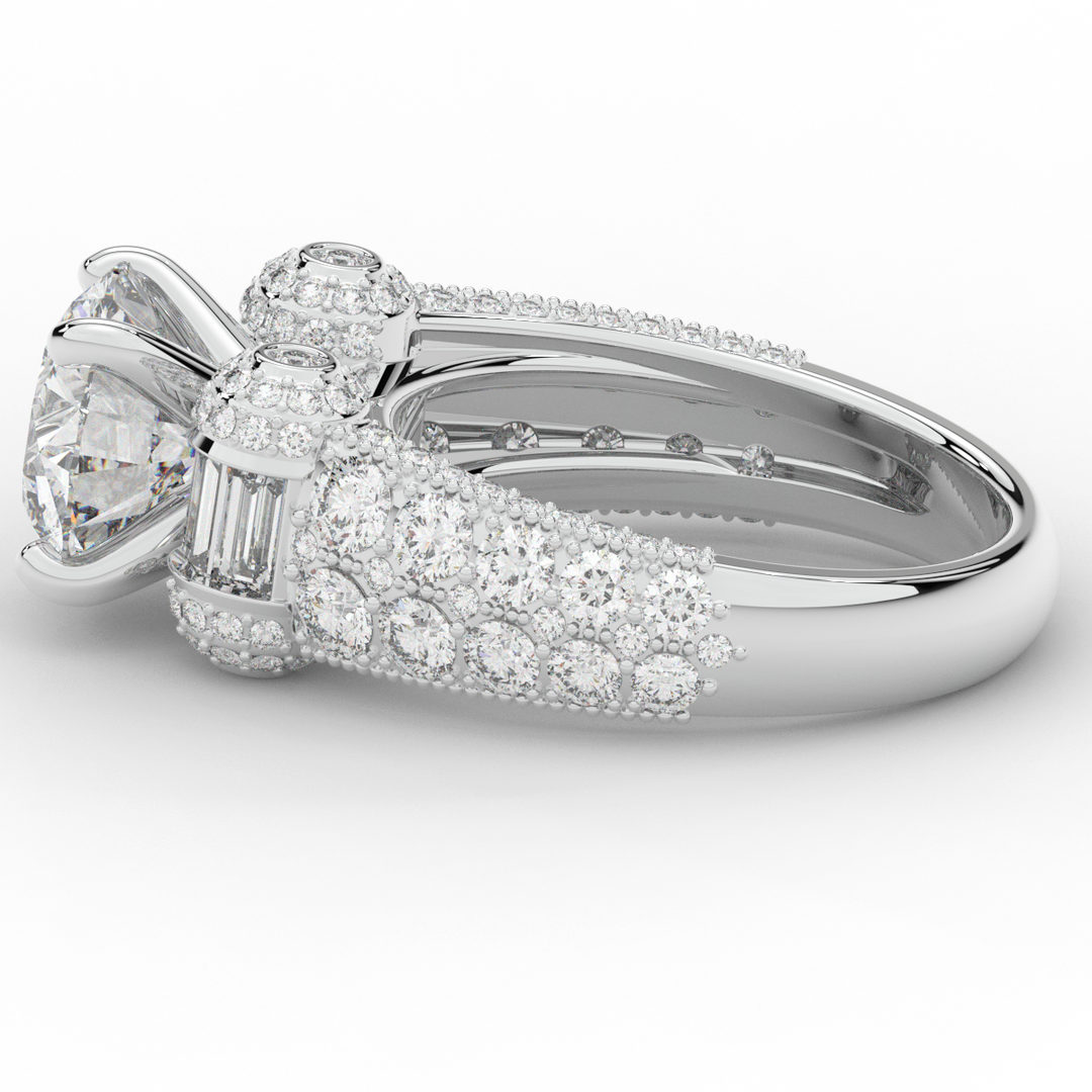 4.75CT.TW ROUND LAB DIAMOND ENGAGEMENT RING