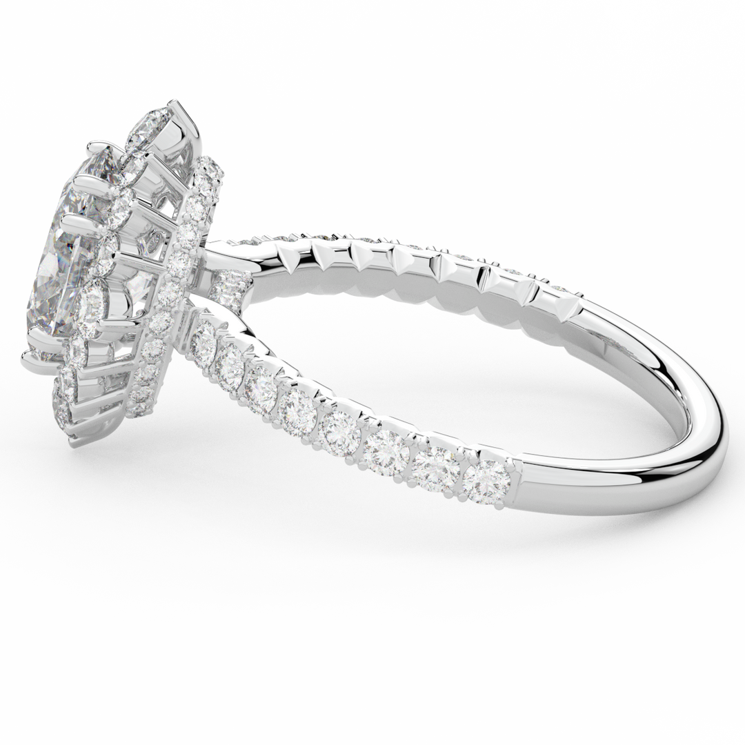 2.80CT.TW OVAL LAB DIAMOND HALO ENGAGEMENT RING