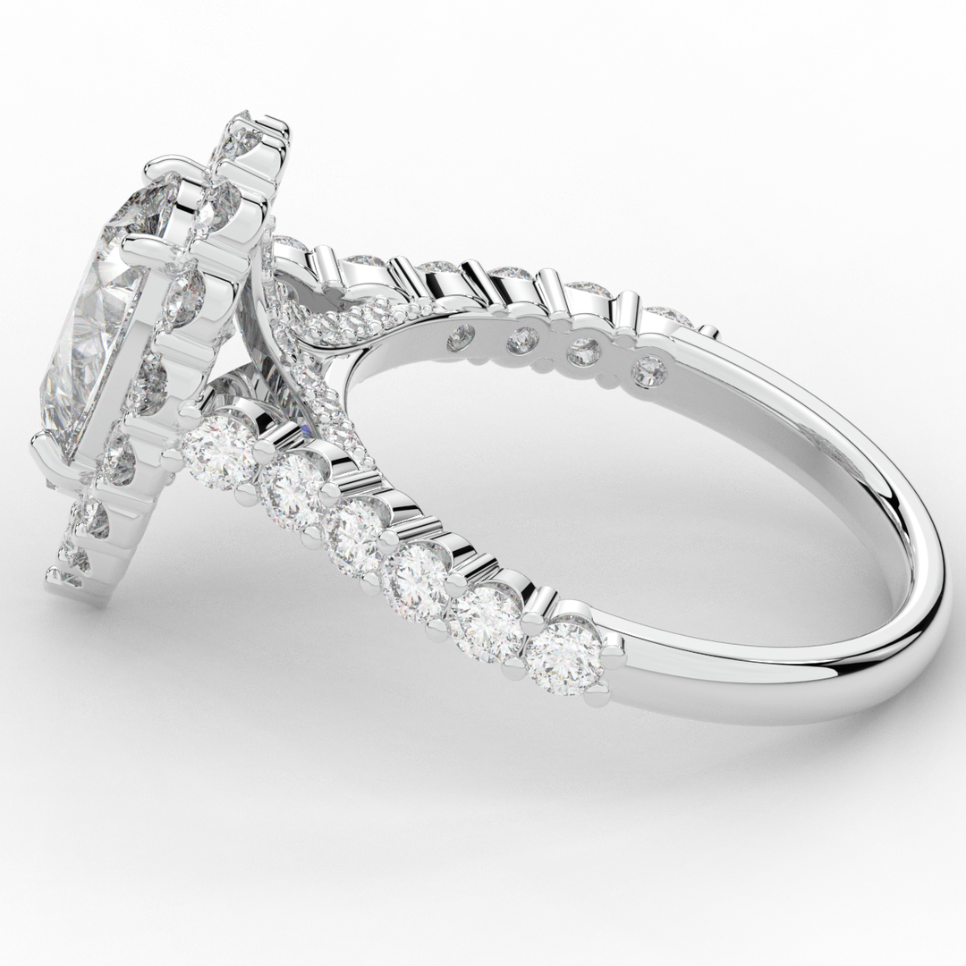 3.10CT.TW PEAR LAB DIAMOND HALO ENGAGEMENT RING