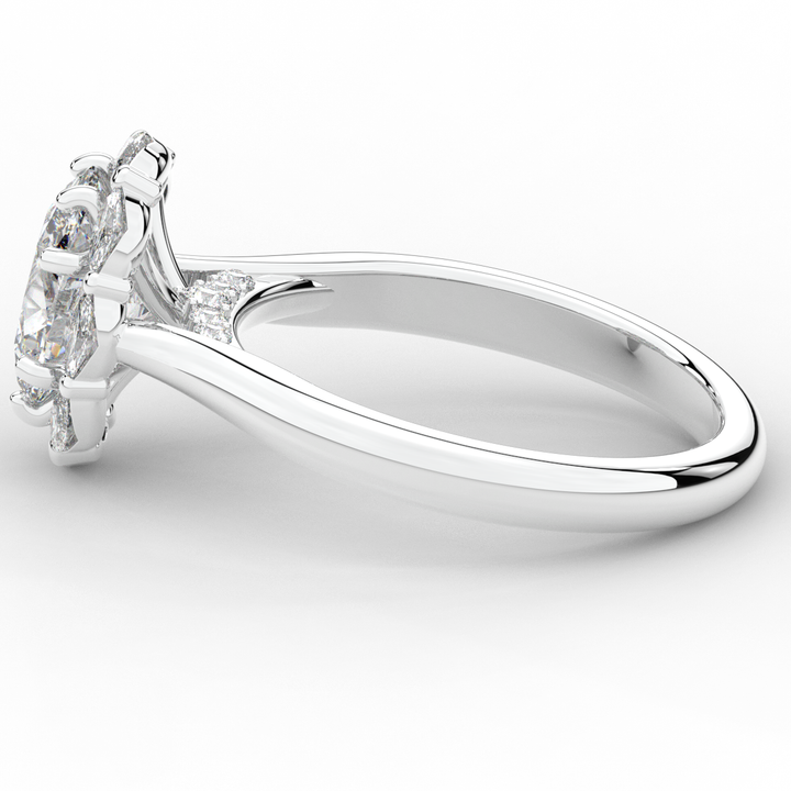 1.90CT.TW OVAL LAB DIAMOND HALO ENGAGEMENT RING