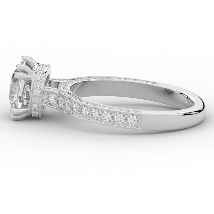 2.60CT.TW CUSHION LAB DIAMOND SOLITAIRE ENGAGEMENT RING