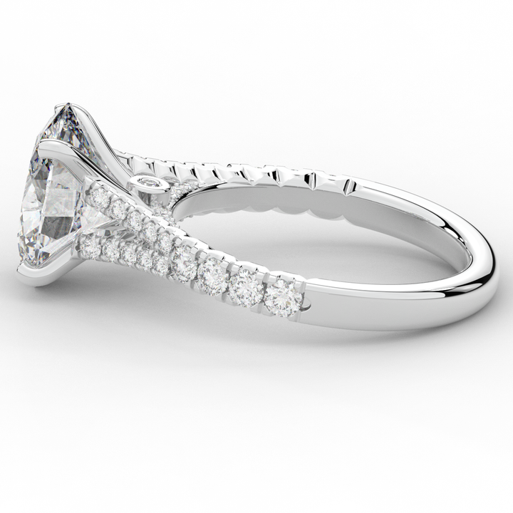 3.45CT.TW OVAL LAB DIAMOND ENGAGEMENT RING