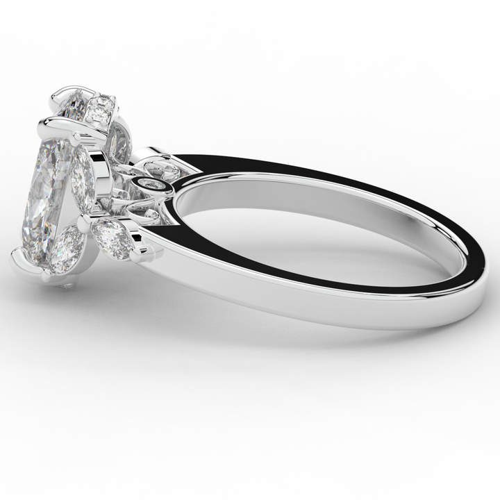 2.85CT.TW OVAL LAB DIAMOND ENGAGEMENT RING