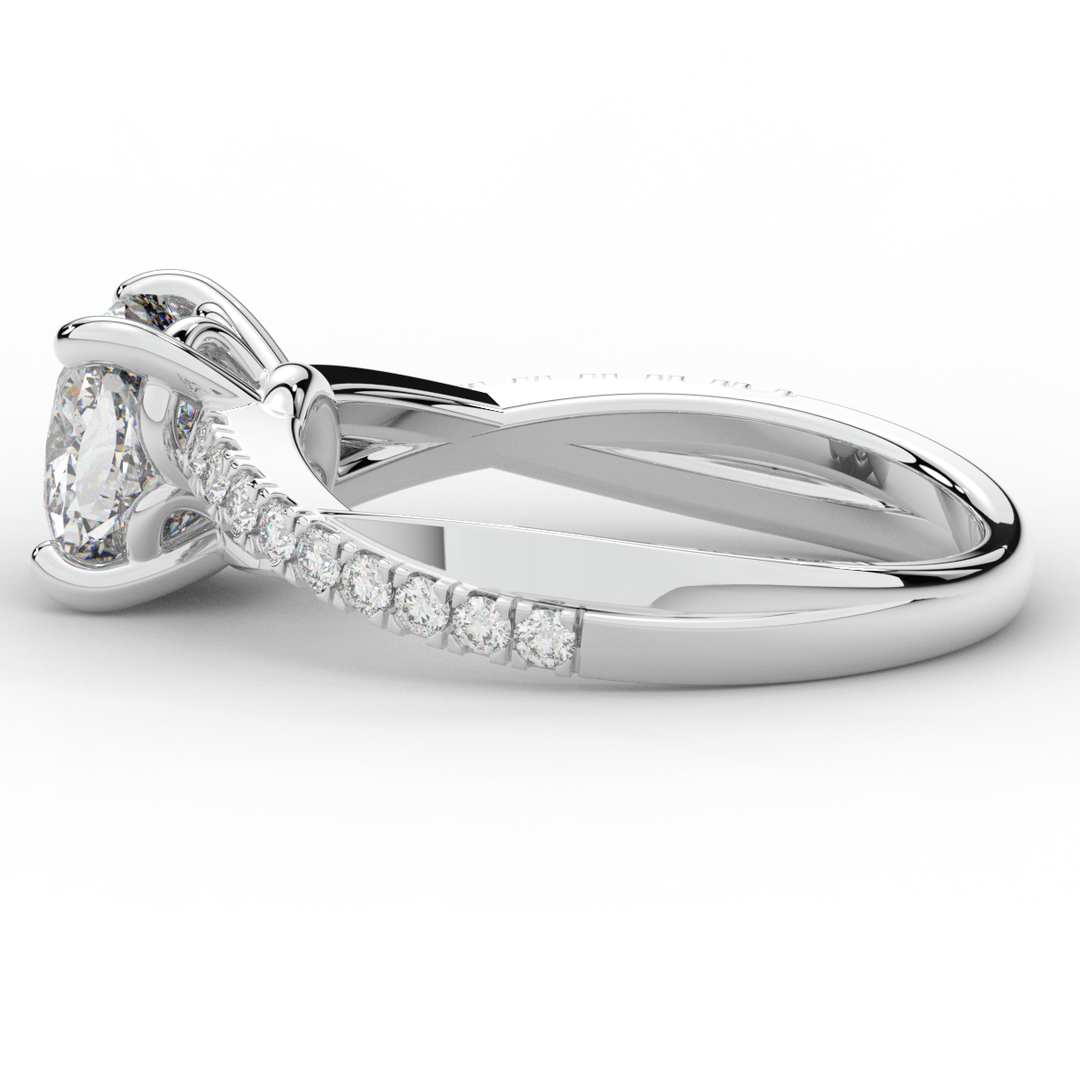 2.20CT.TW CUSHION LAB DIAMOND TWISTBAND ENGAGEMENT RING