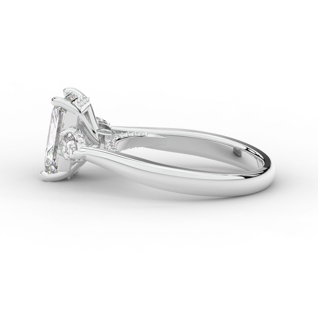 2.40CT.TW RADIANT LAB DIAMOND 3 STONE ENGAGEMENT RING