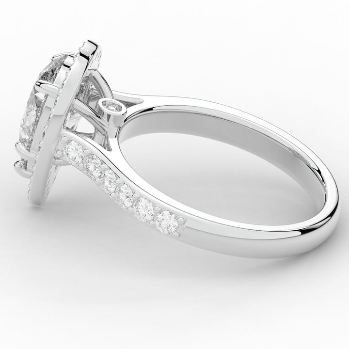 2.50CT.TW PEAR LAB DIAMOND HALO ENGAGEMENT RING