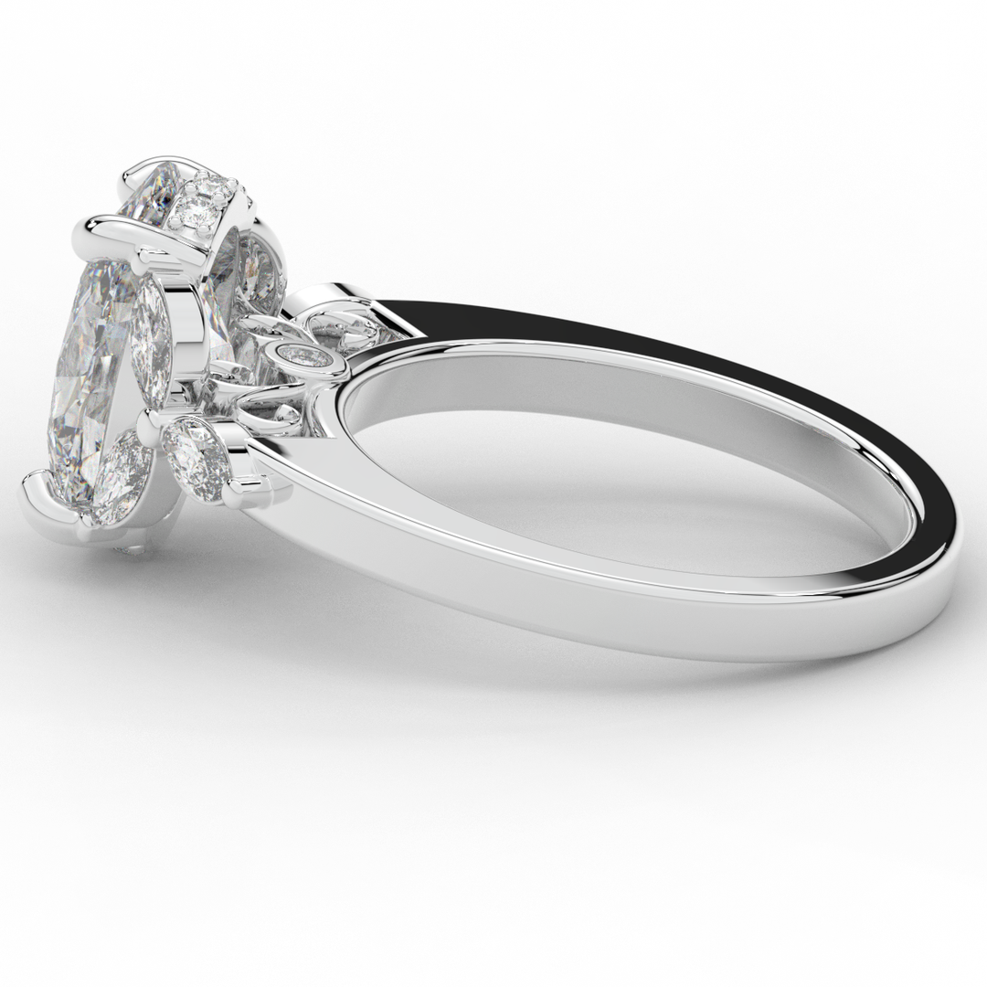 2.85CT.TW OVAL LAB DIAMOND ENGAGEMENT RING