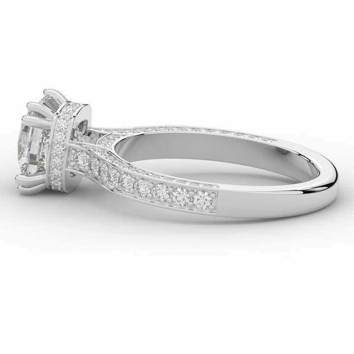 2.60CT.TW CUSHION LAB DIAMOND SOLITAIRE ENGAGEMENT RING