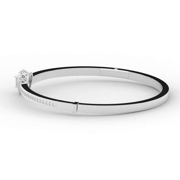 1.65CT.TW HEART AND ROUND LAB DIAMOND  BANGLE