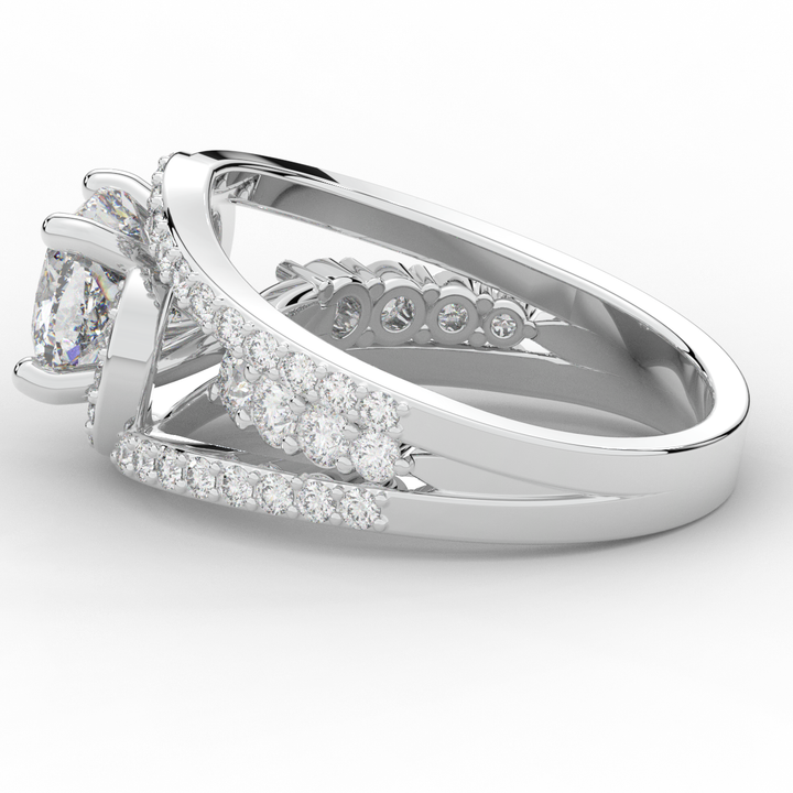 3.30CT.TW CUSHION LAB DIAMOND ENGAGEMENT RING