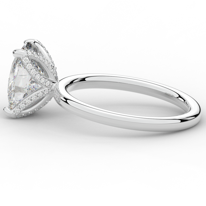 3.10CT.TW CUSHION LAB DIAMOND ENGAGEMENT RING