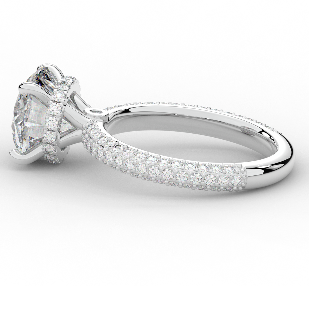 3.60CT.TW ROUND LAB DIAMOND SOLITAIRE ENGAGEMENT RING