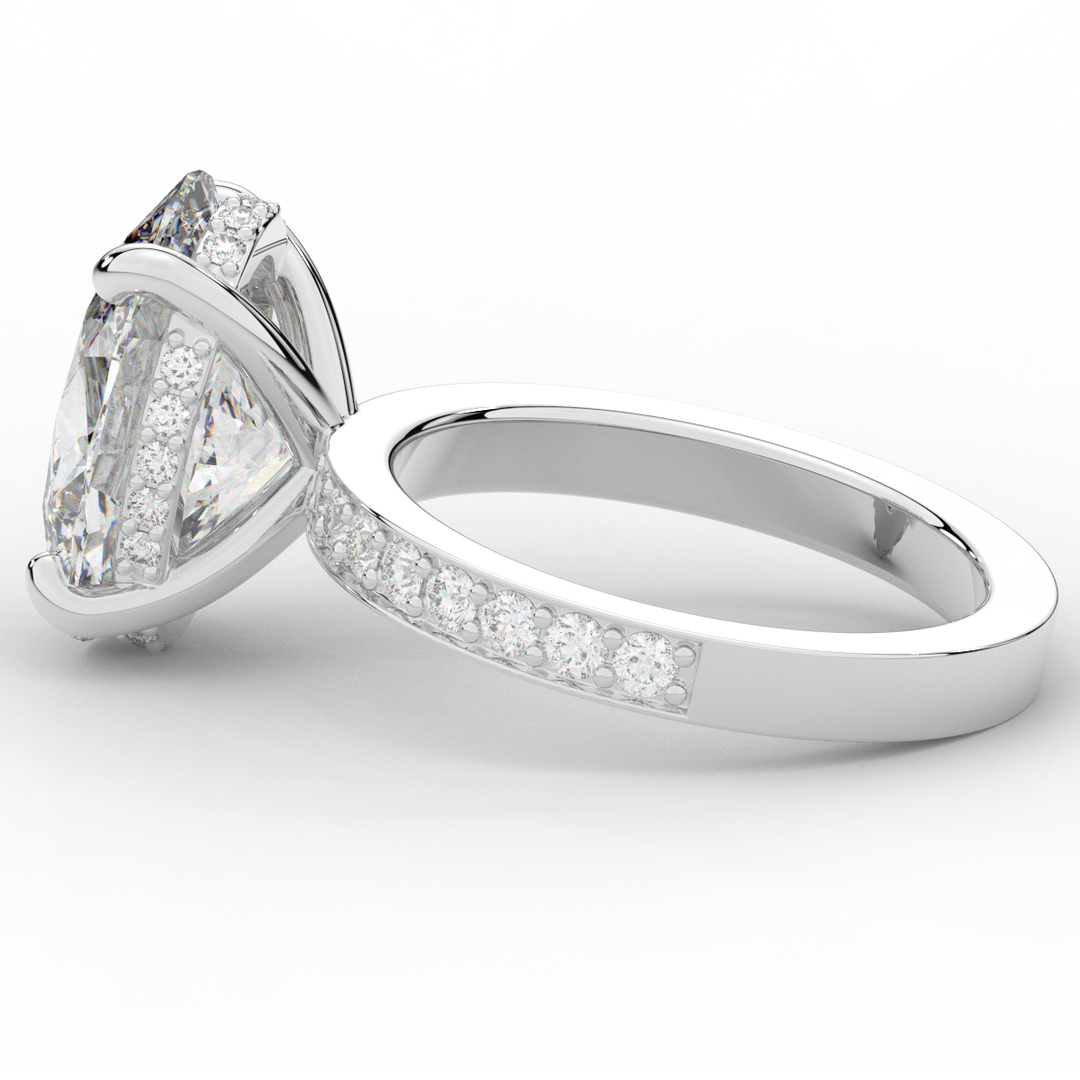 4.30CT.TW OVAL LAB DIAMOND BAND ENGAGEMENT RING