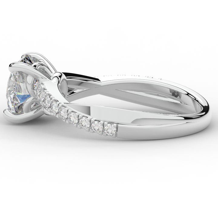 2.20CT.TW ROUND LAB DIAMOND TWISTBAND ENGAGEMENT RING