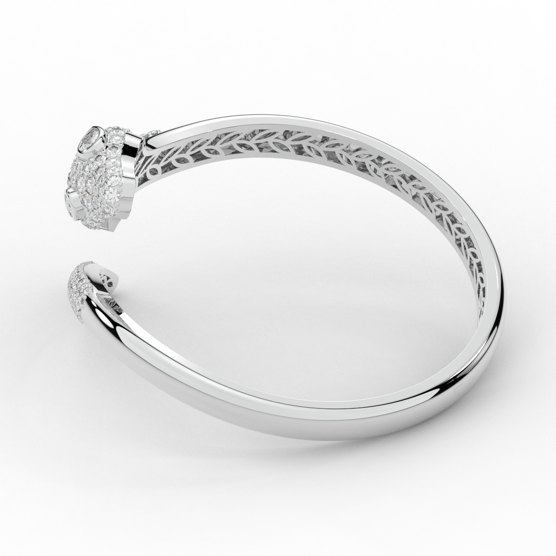 3.75CT.TW ROUND AND PEAR LAB DIAMOND SNAKE BANGLE