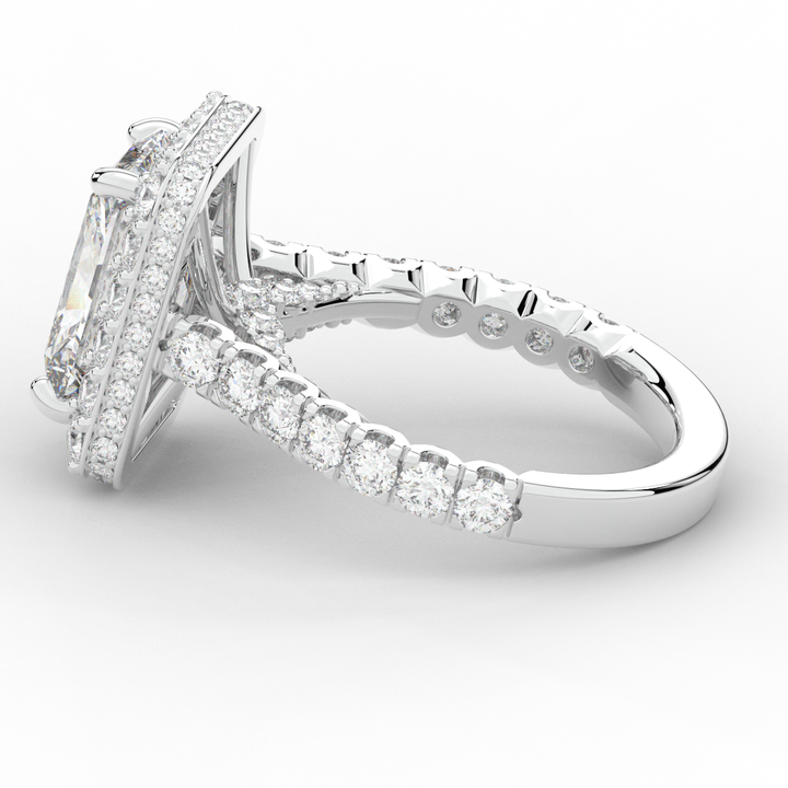 4.50CT.TW RADIANT LAB DIAMOND HALO ENGAGEMENT RING