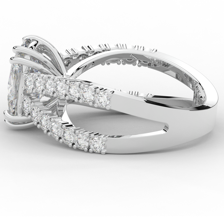 3.75CT.TW CUSHION LAB DIAMOND SPLIT BAND ENGAGEMENT RING