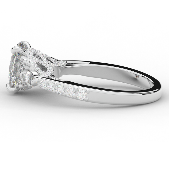 1.35CT.TW OVAL LAB DIAMOND ENGAGEMENT RING